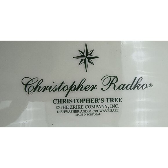 Christopher Radko Christmas Serving Tray Christophers Tree Ceramic Made In Portu - Picture 6 of 6